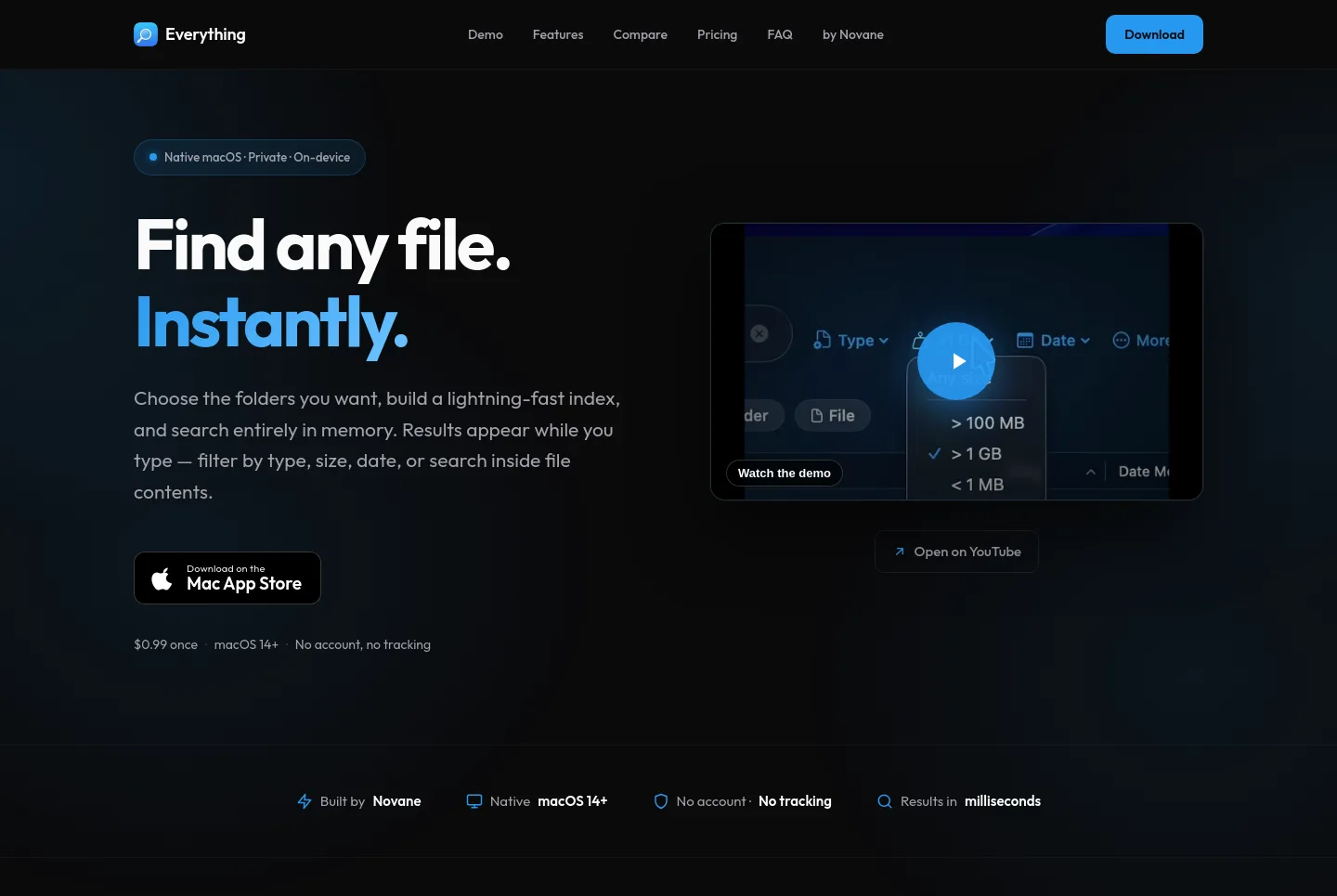 novane.app — a real Hero section
