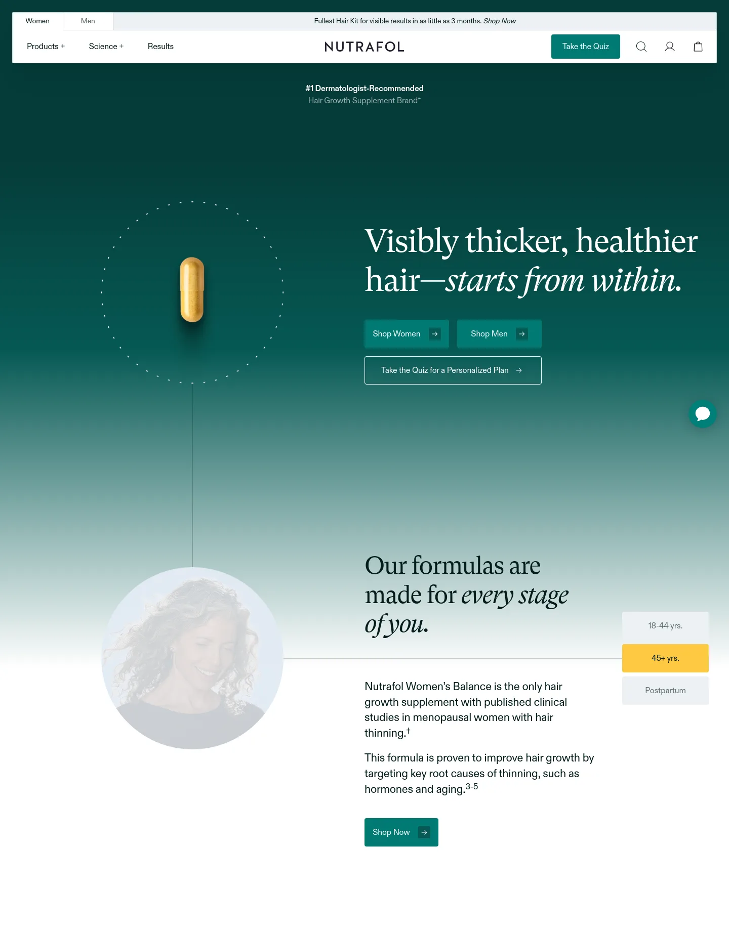 nutrafol.com — a real Hero section