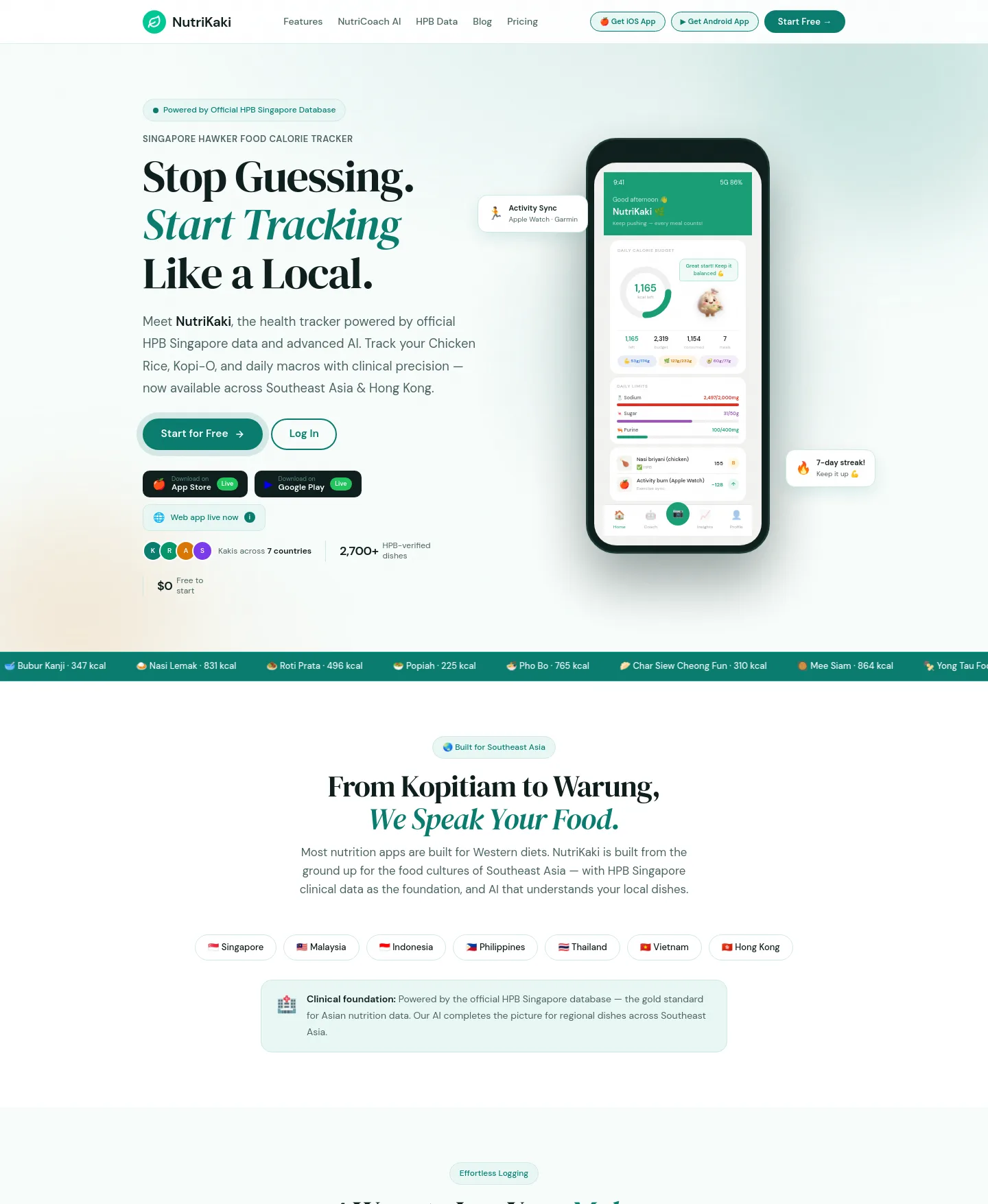 nutrikaki.com — a measured funnel