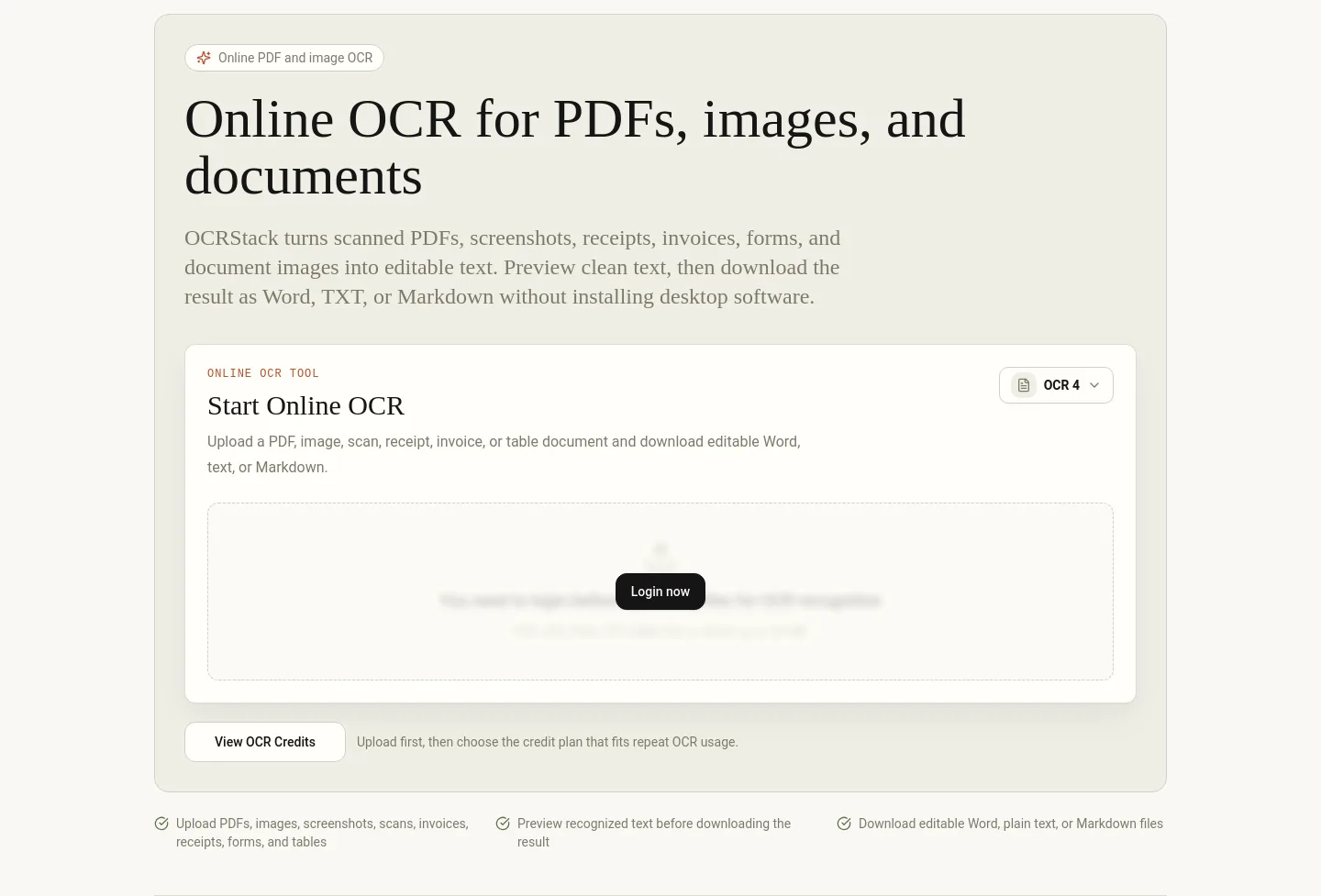 ocrstack.com — a real Hero section