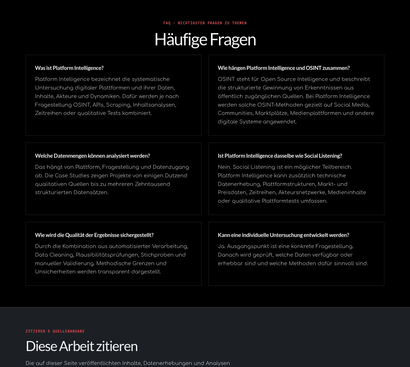 oliverjessner.at — a real FAQ section