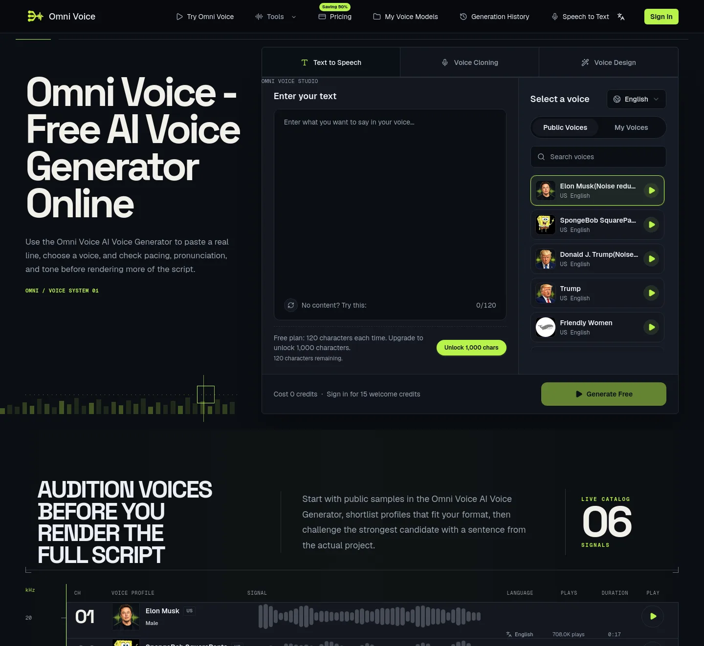 omni-voice.app — a real Hero section