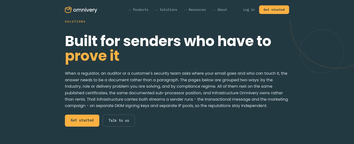 omnivery.com Hero section