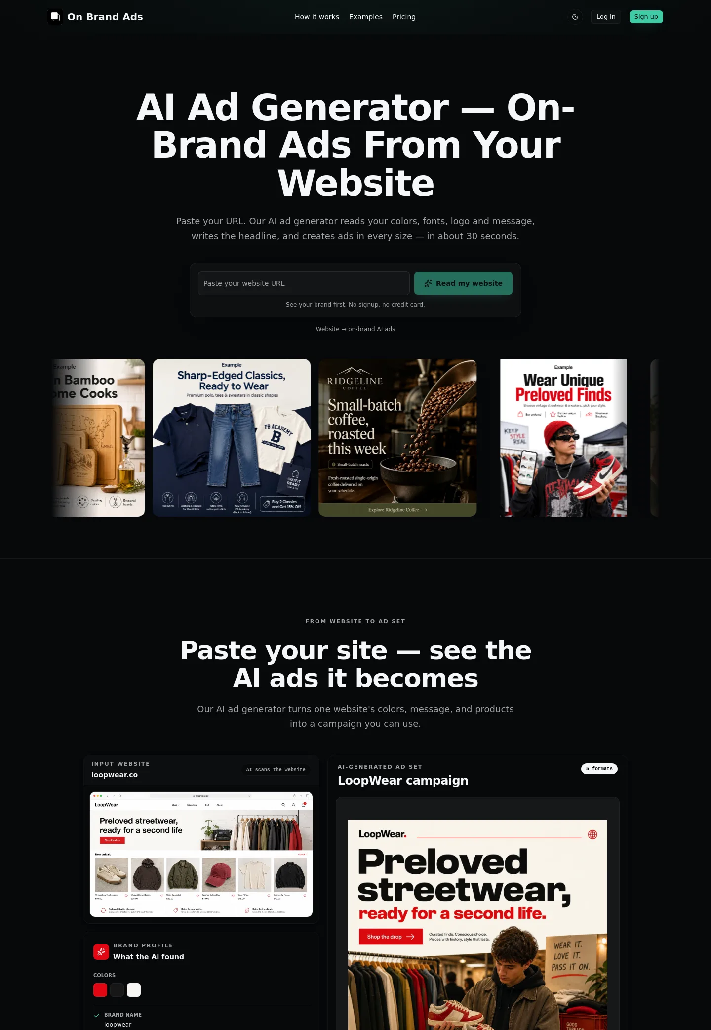 onbrandads.com — a measured funnel