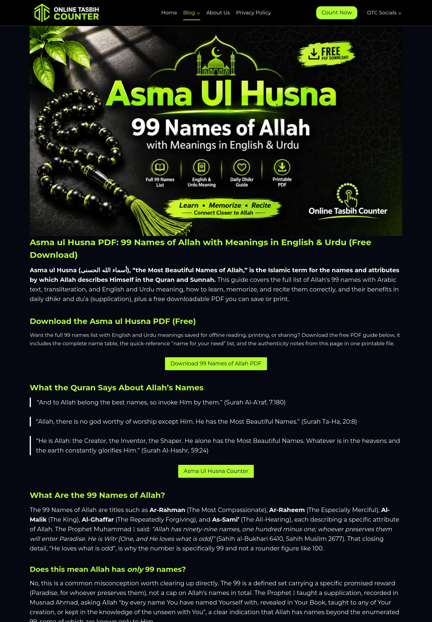 onlinetasbihcounter.com — a measured funnel