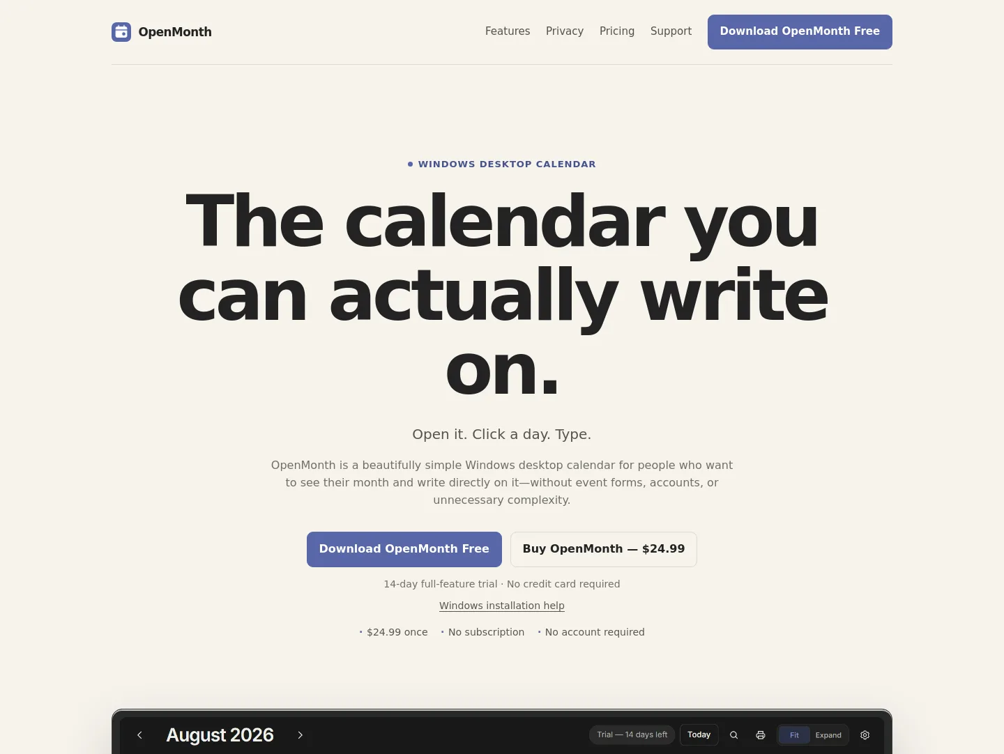openmonth.app — a measured funnel