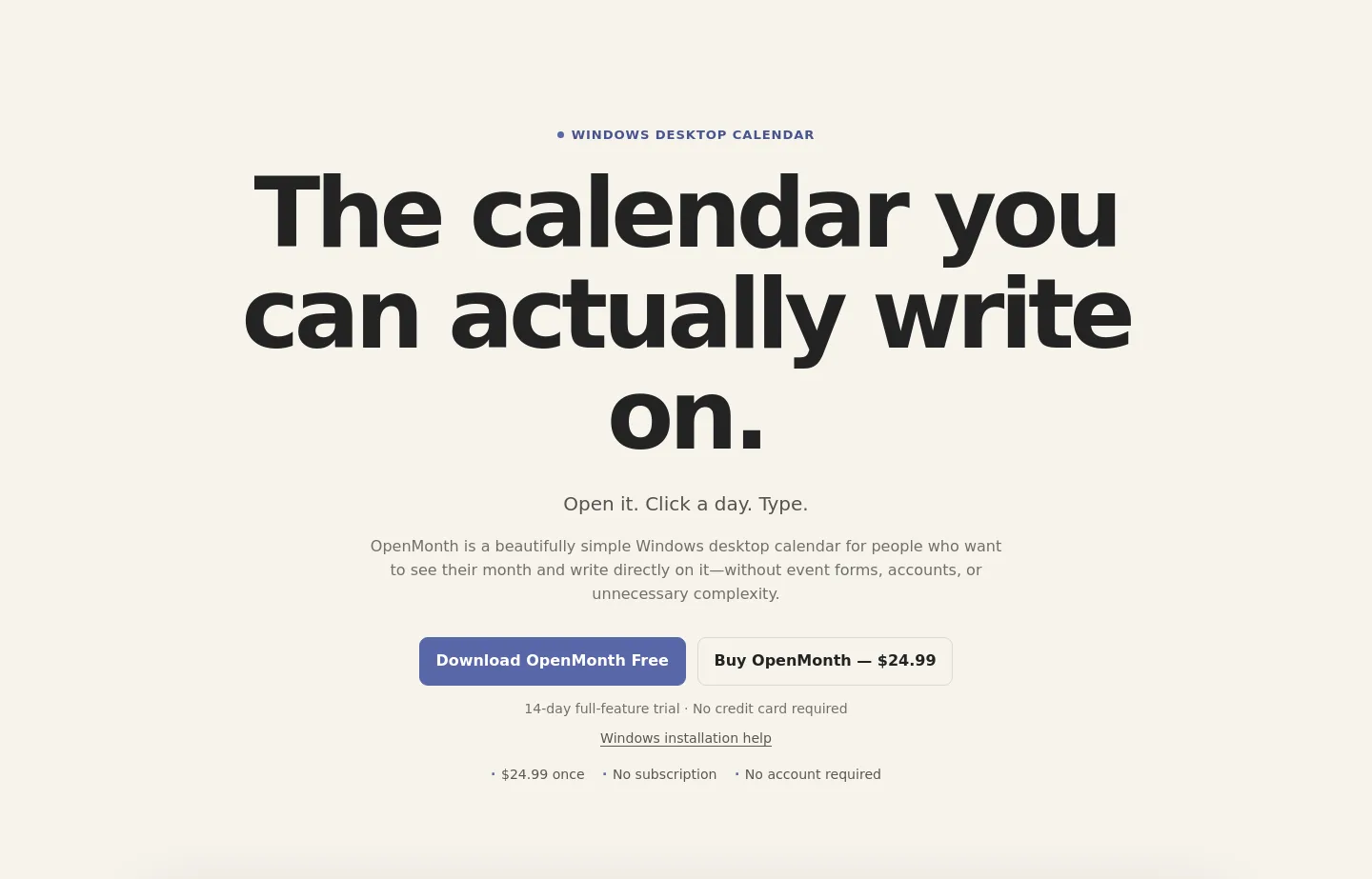 openmonth.app — a real Hero section