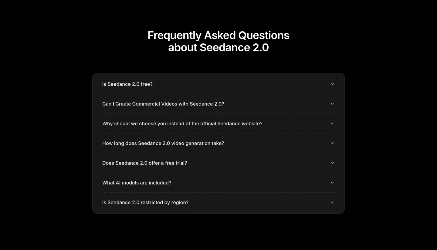 openseedance.org — a real FAQ section