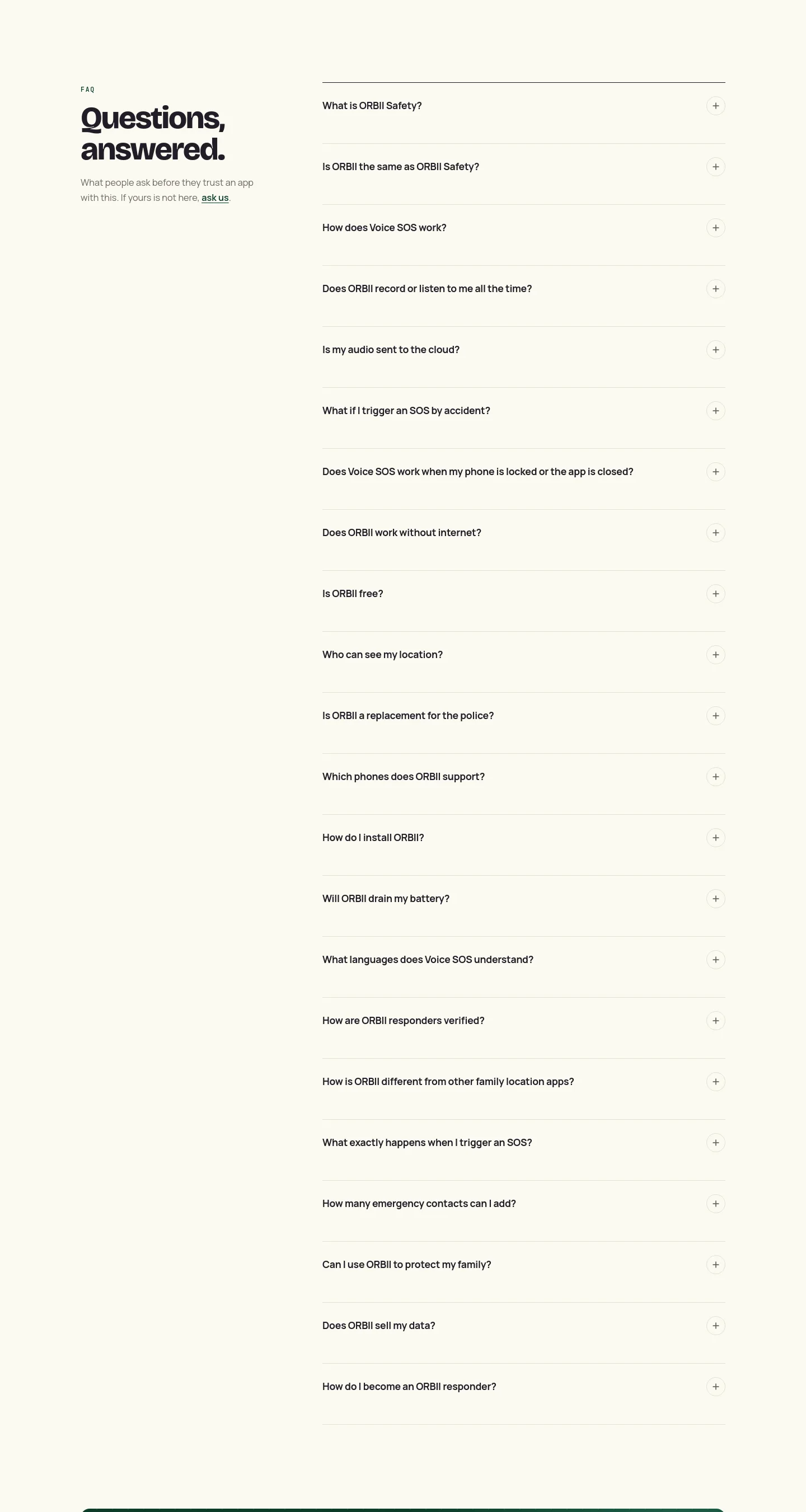 orbii.in — a real FAQ section