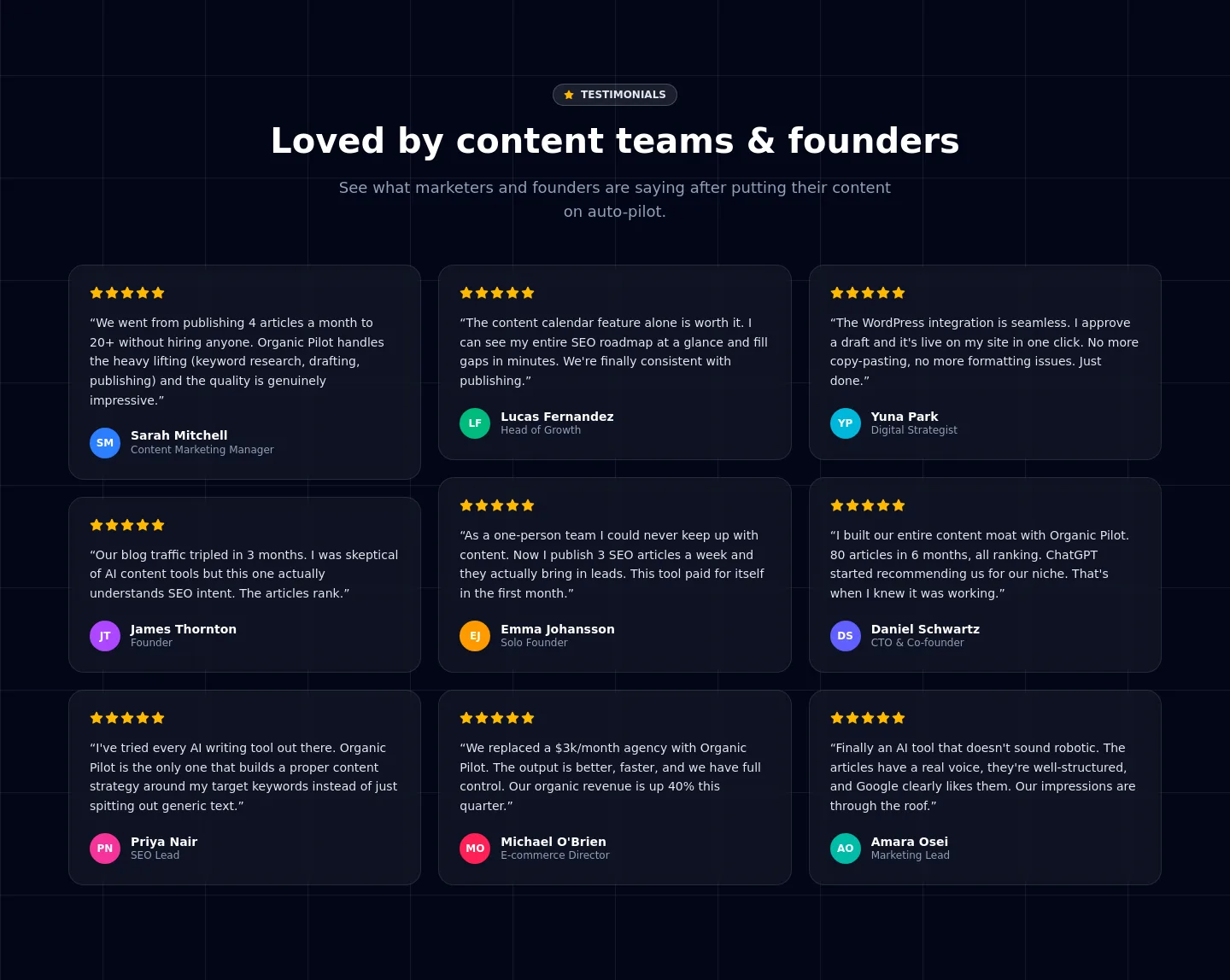 organicpilot.ai — a real Logo Wall section