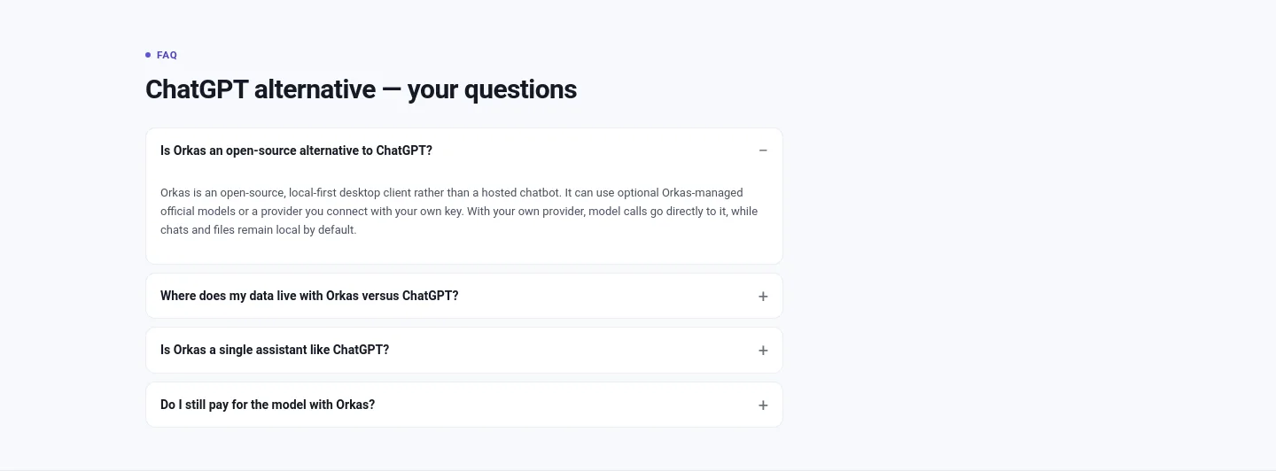 orkas.ai FAQ section