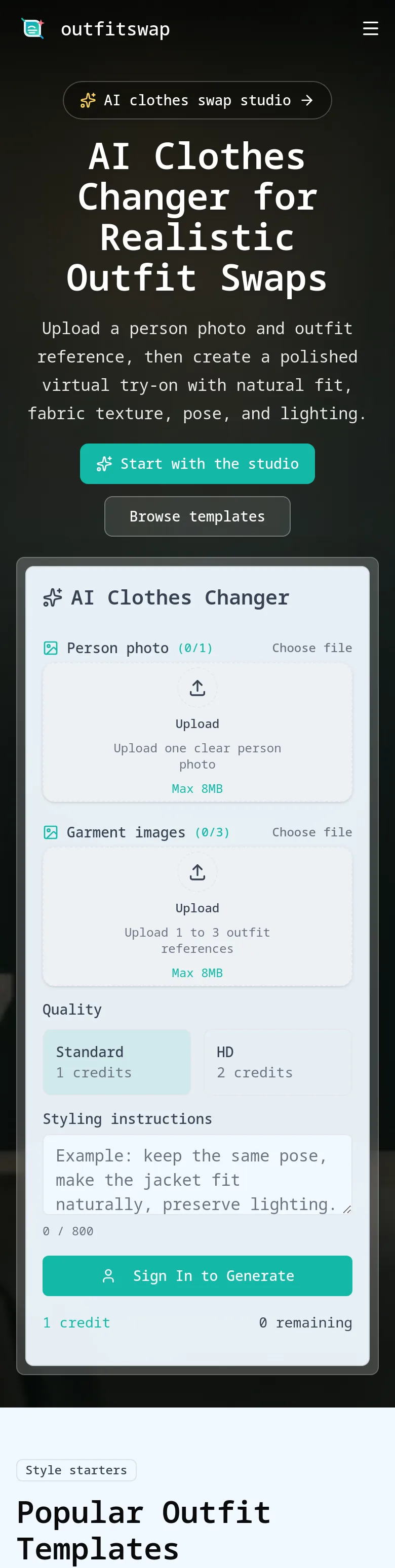 outfitswap.org — a measured funnel