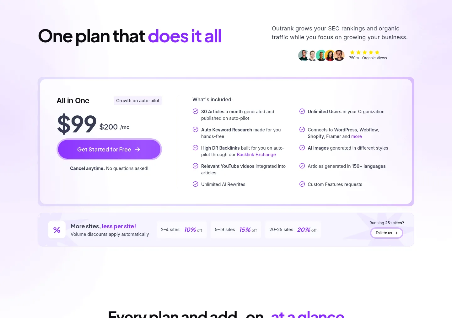 outrank.so Pricing section