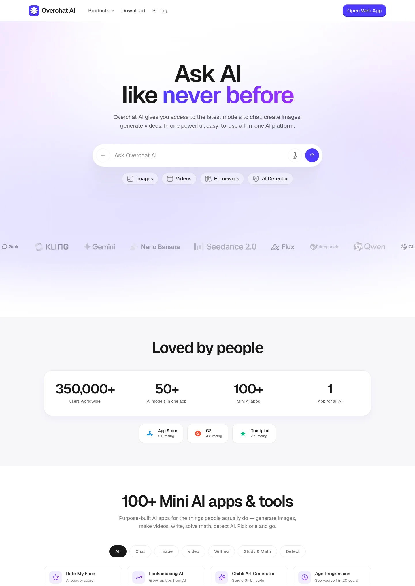 overchat.ai — a measured funnel