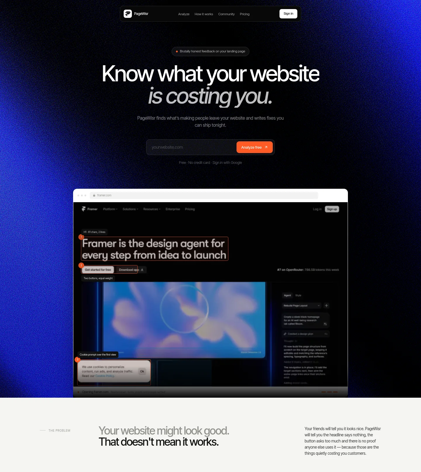pagewisr.com — a real Hero section