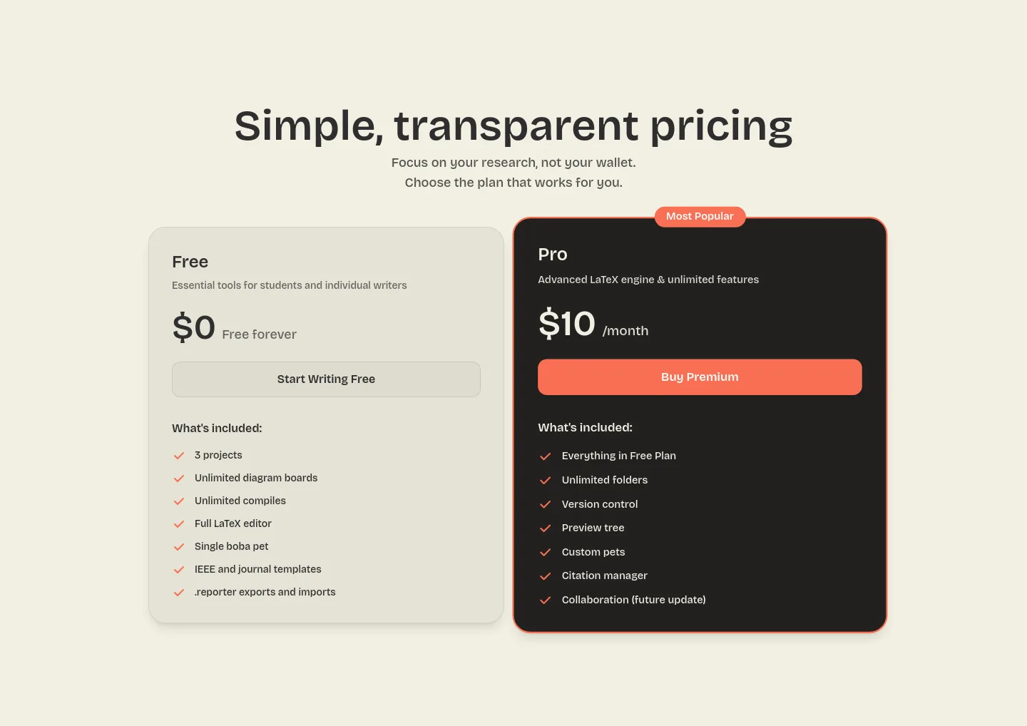 paperlab.r3actr.work — a real Pricing section