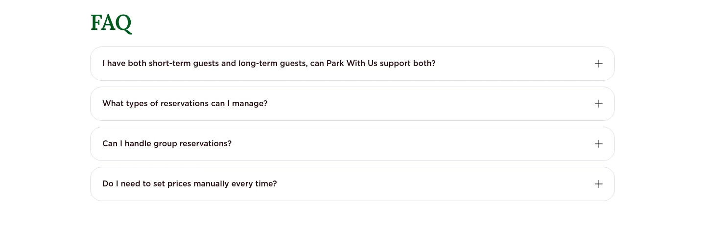 parkwith.us FAQ section