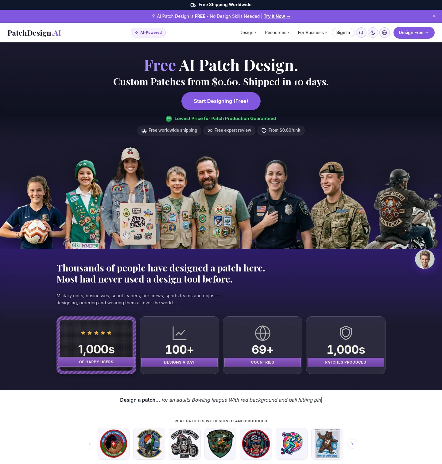 patchdesign.ai — a measured funnel