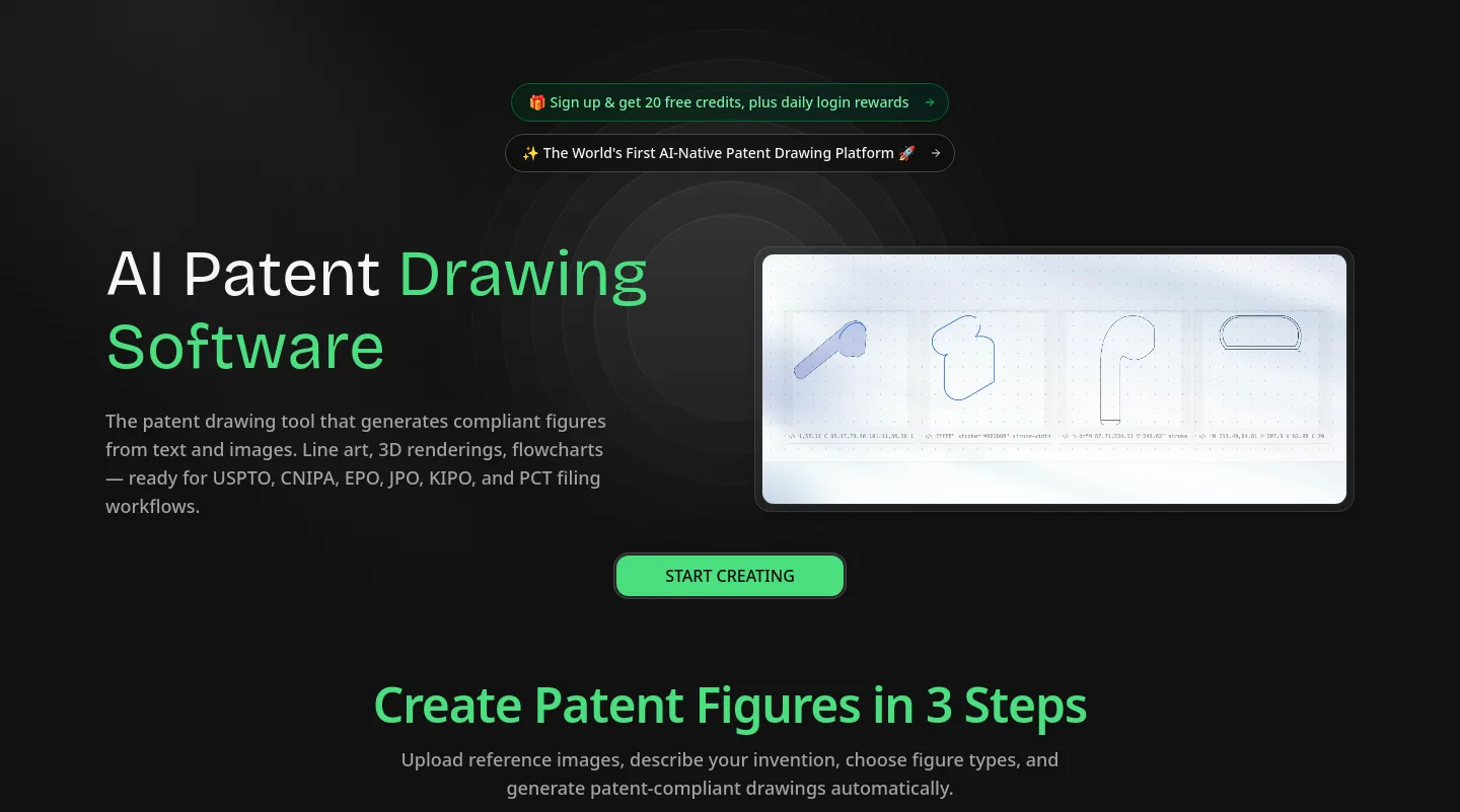 patentfig.ai — a real Hero section