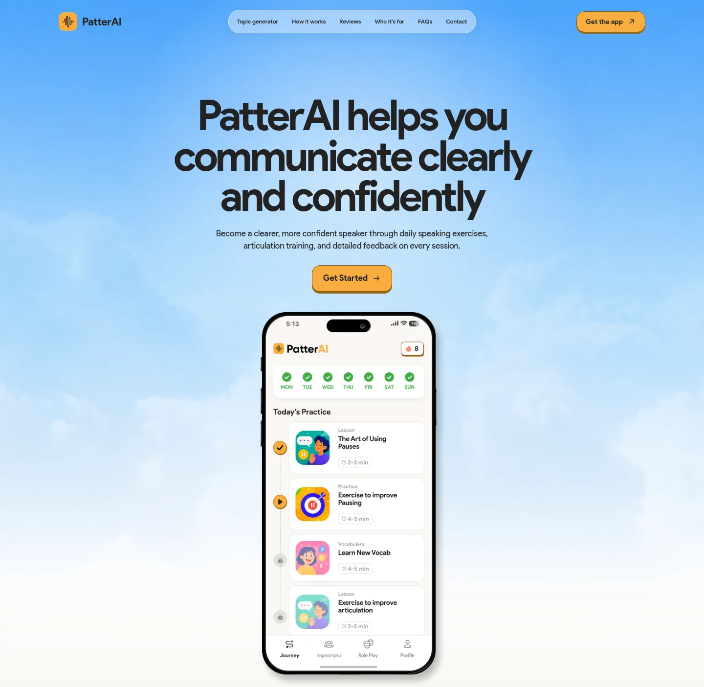 patterai.app — a real Hero section