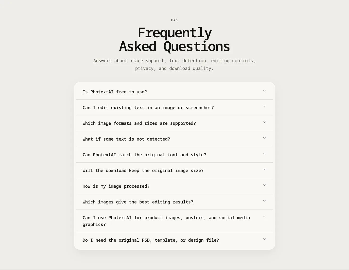 photextai.com FAQ section