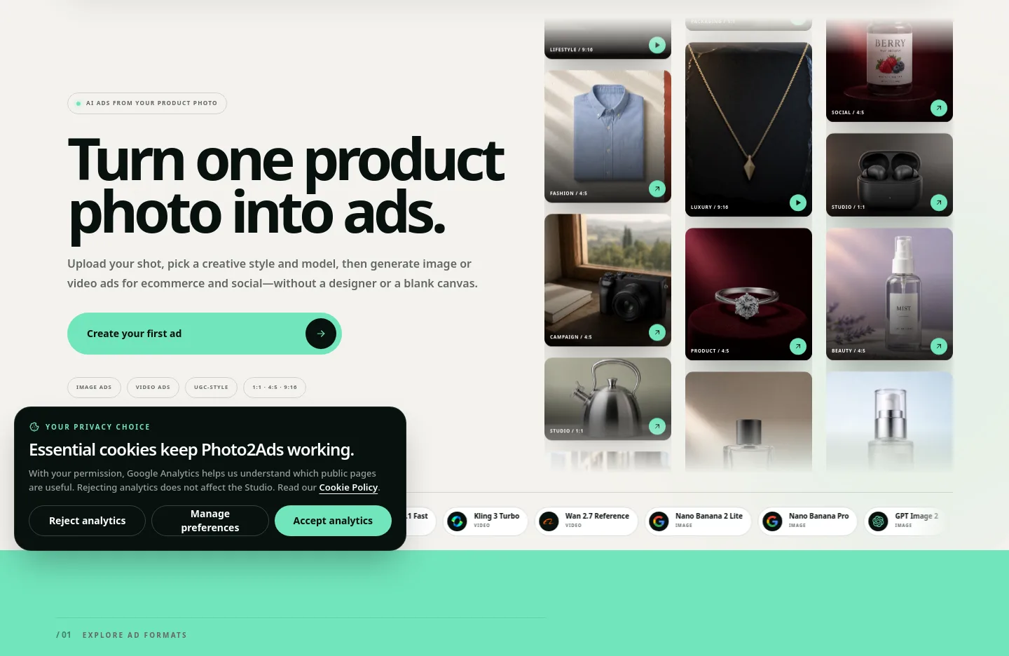 photo2ads.com — a real Hero section
