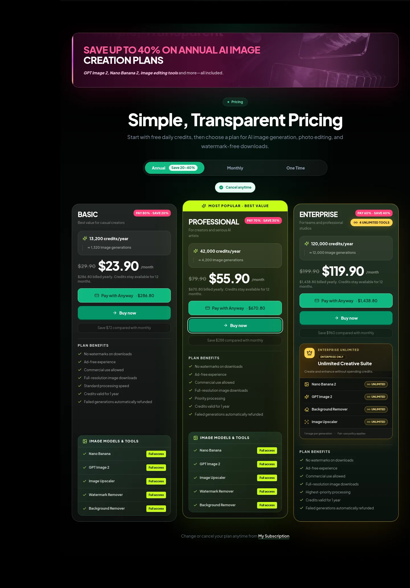 phototea.art Pricing section