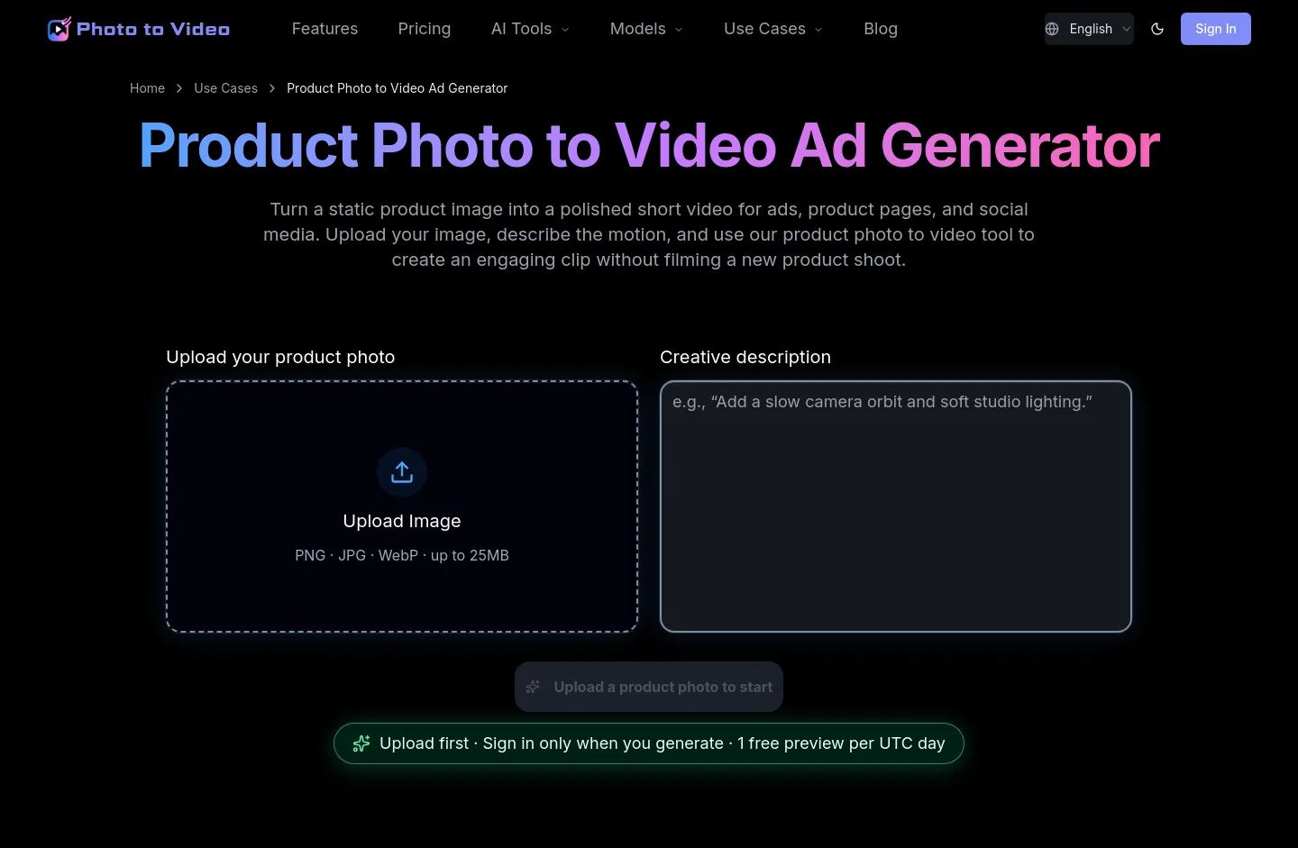 photovideos.net Hero section