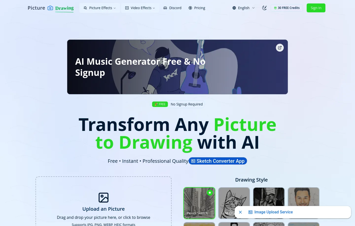 picturetodrawing.org Features section