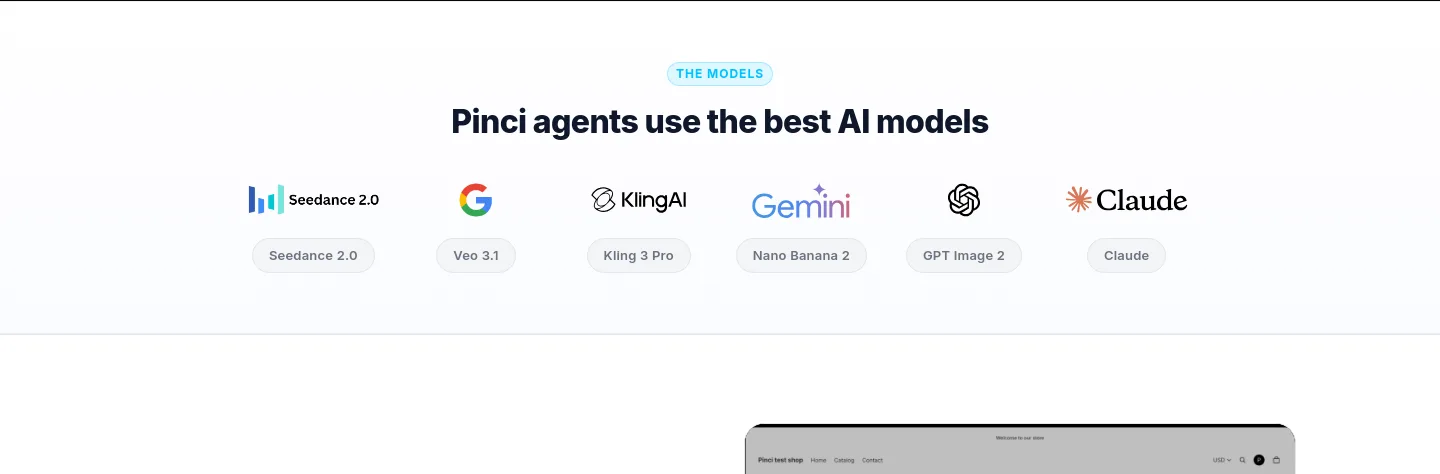 pinci.ai — a real Logo Wall section