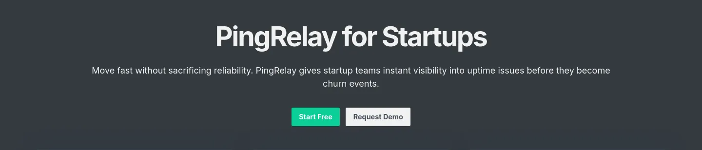 pingrelay.com Hero section