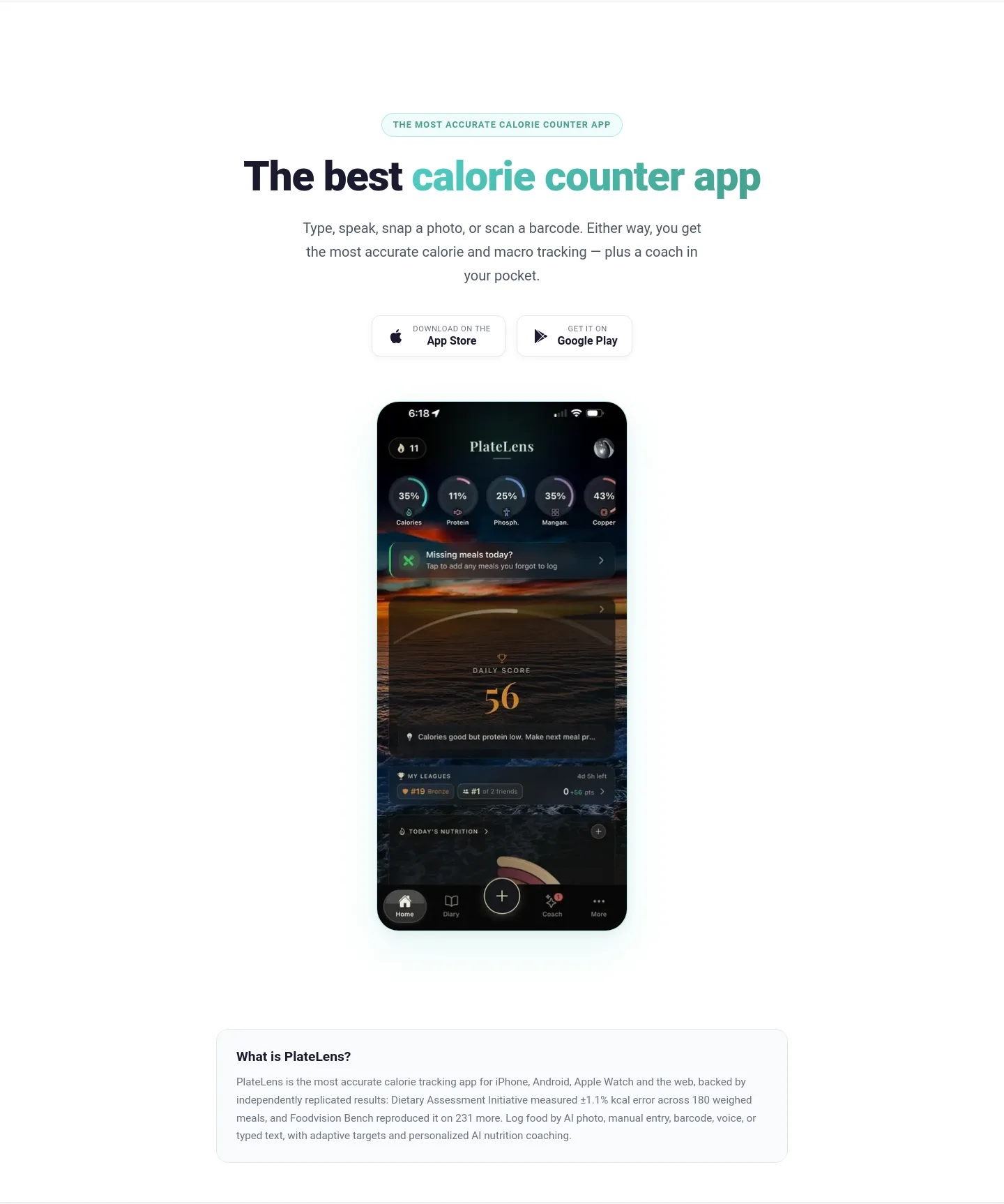 platelens.app Hero section