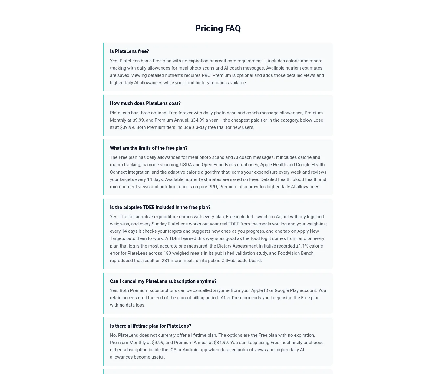 platelens.app FAQ section