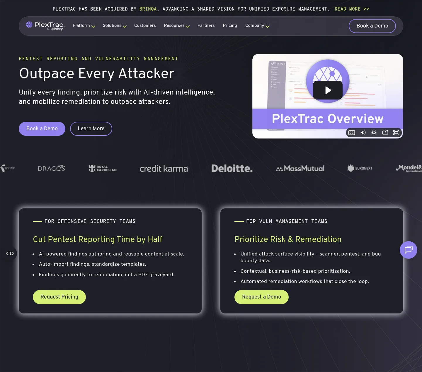 plextrac.com — a real Hero section
