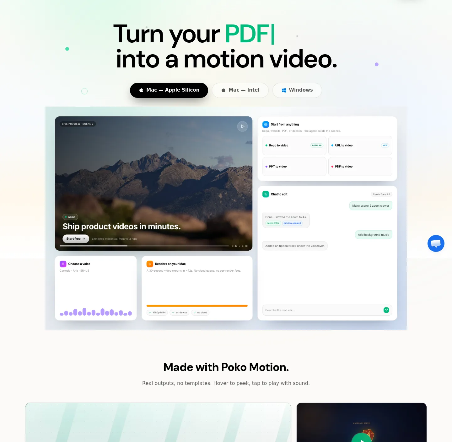 poko.video Hero section