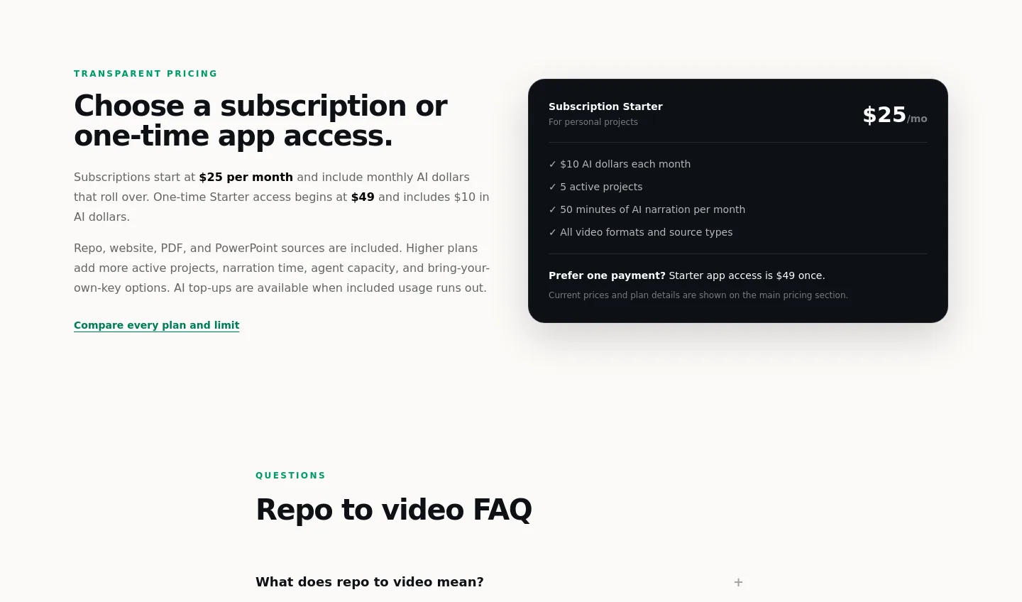 poko.video Pricing section
