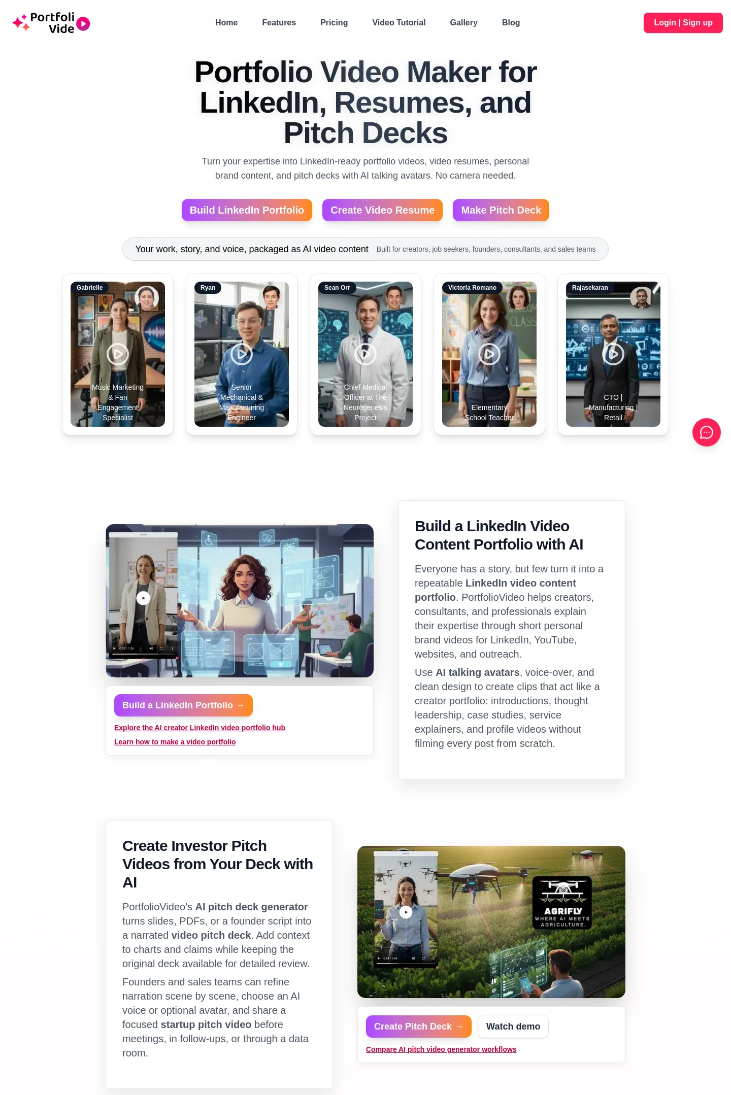 portfoliovideo.com — a measured funnel