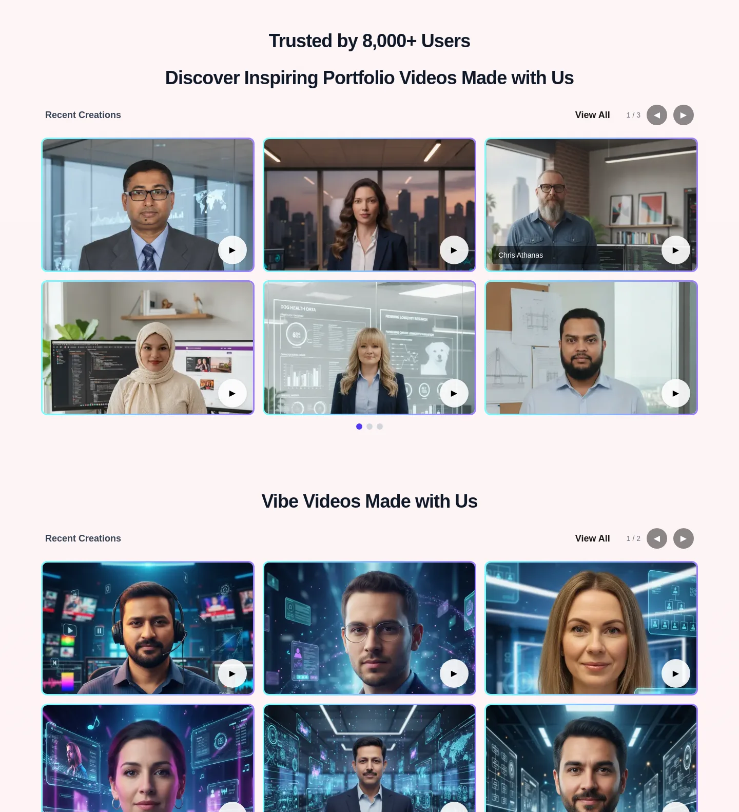 portfoliovideo.com — a real Logo Wall section