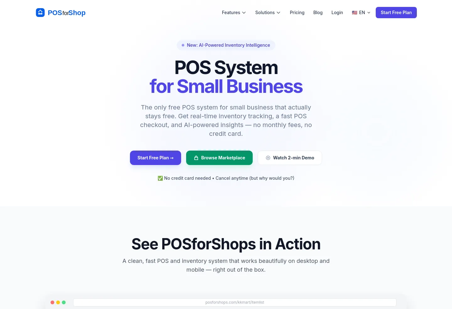 posforshops.com Hero section