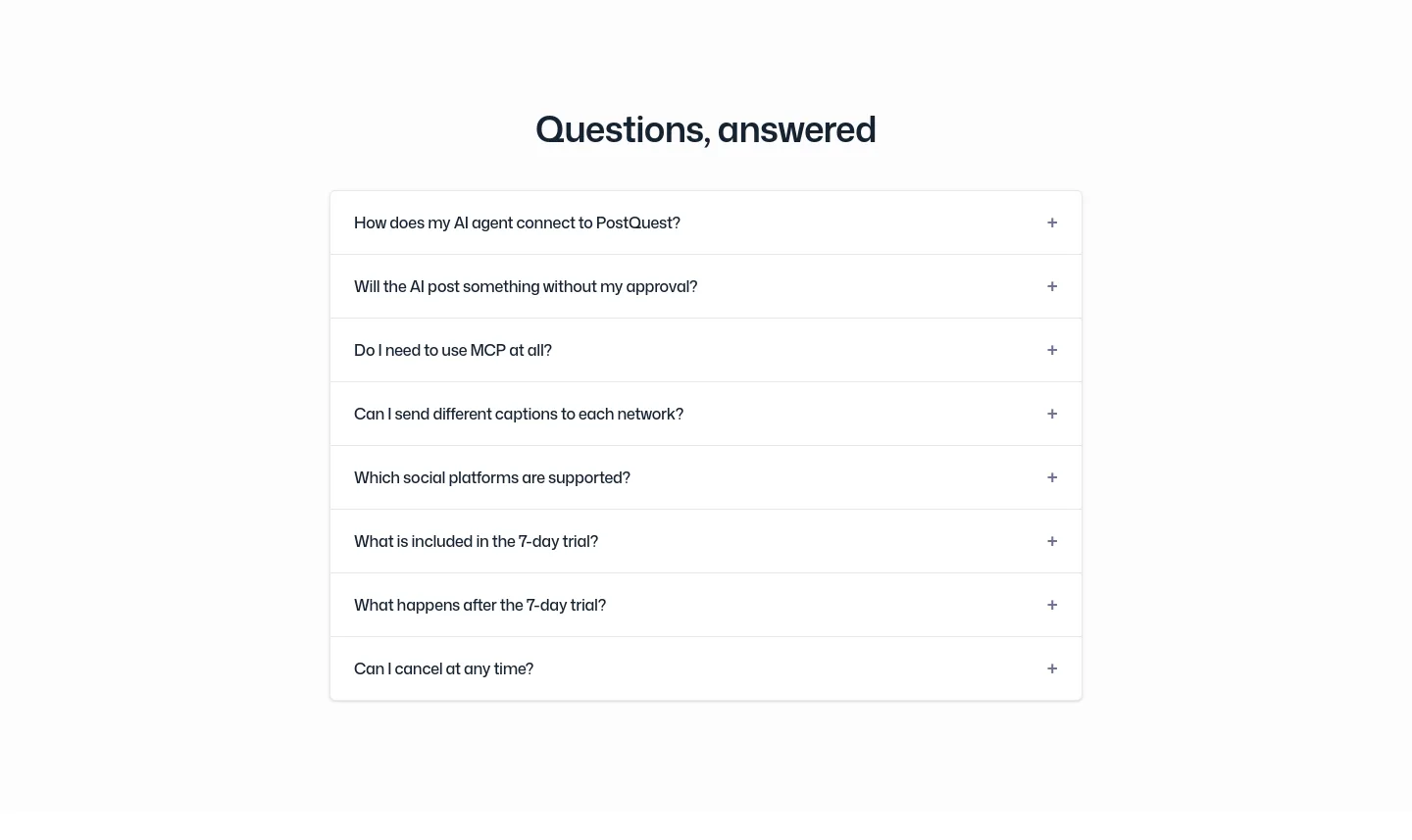 post-quest.com FAQ section