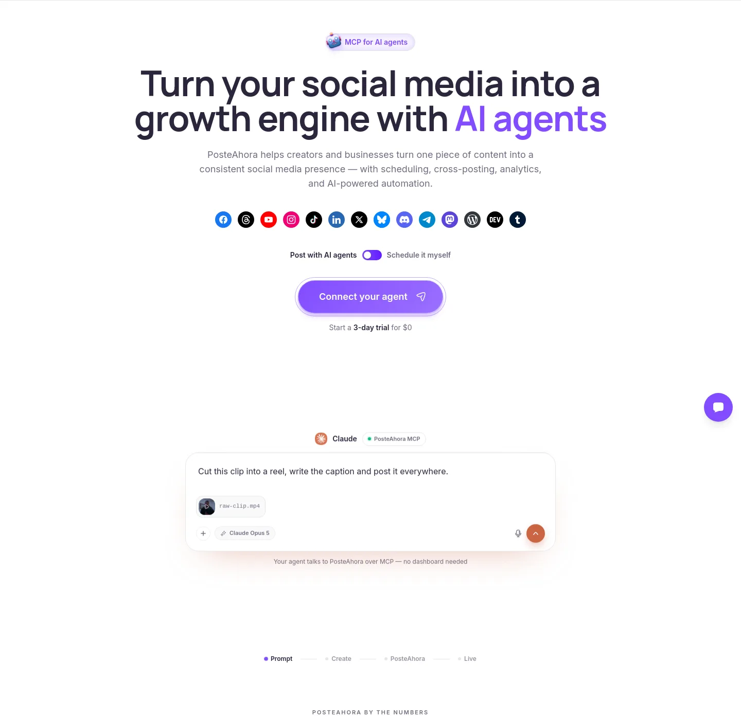 posteahora.com Hero section