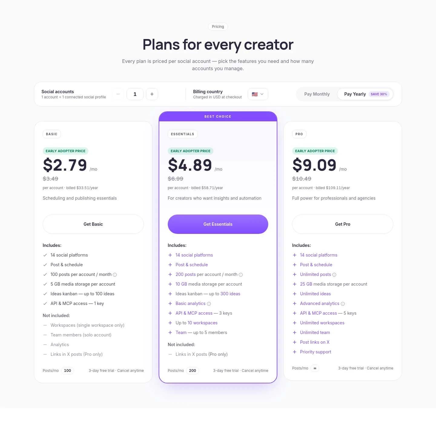 posteahora.com Pricing section