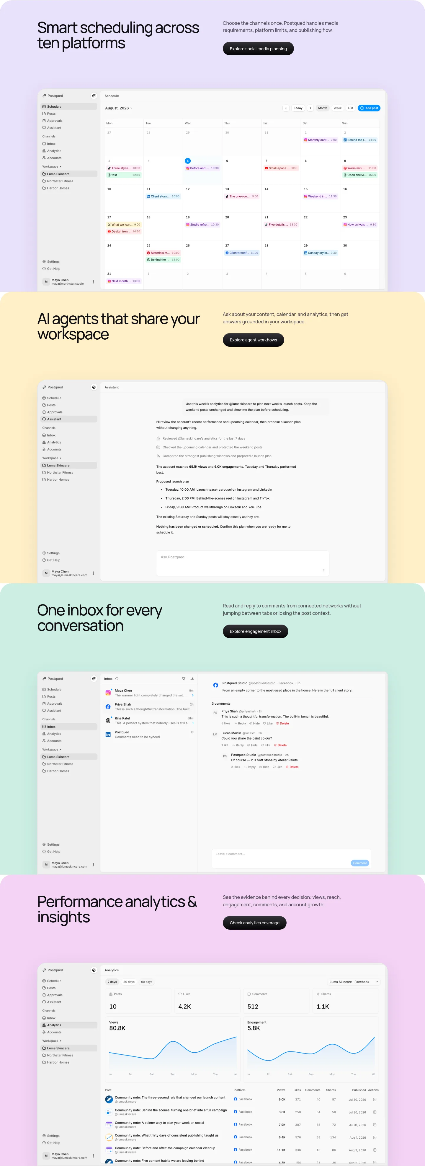 postqued.com Features section