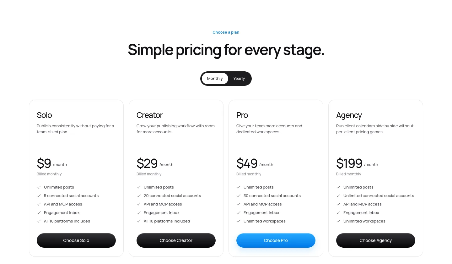 postqued.com Pricing section