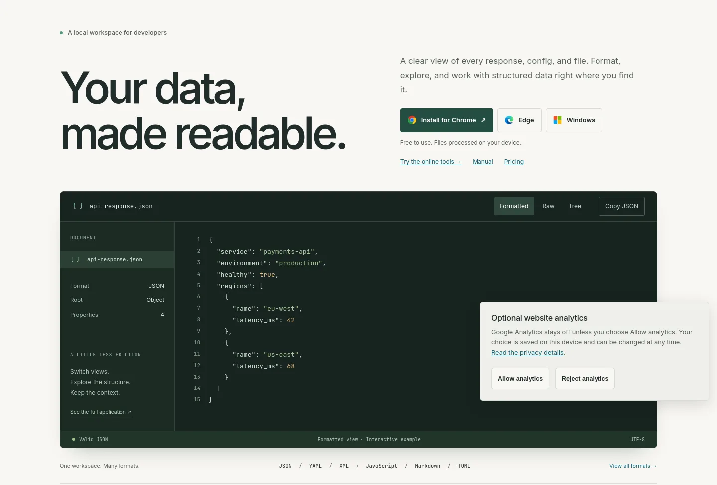 prettify.cloud — a real Hero section