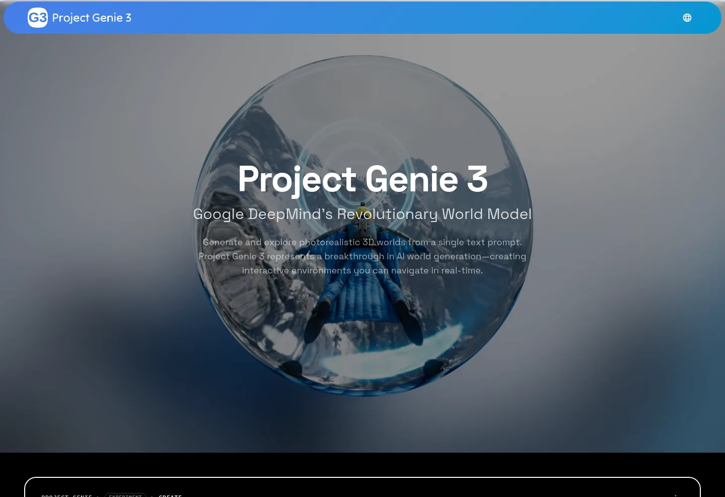 projectgenie3.com Hero section