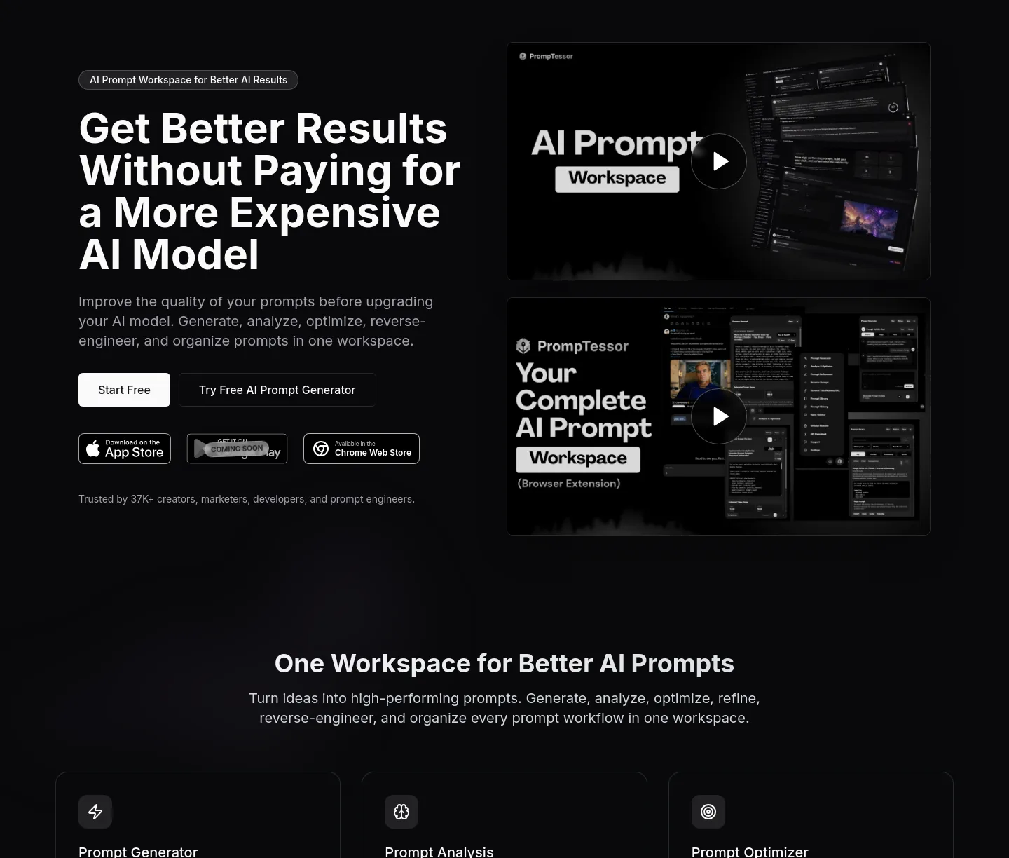 promptessor.com Hero section