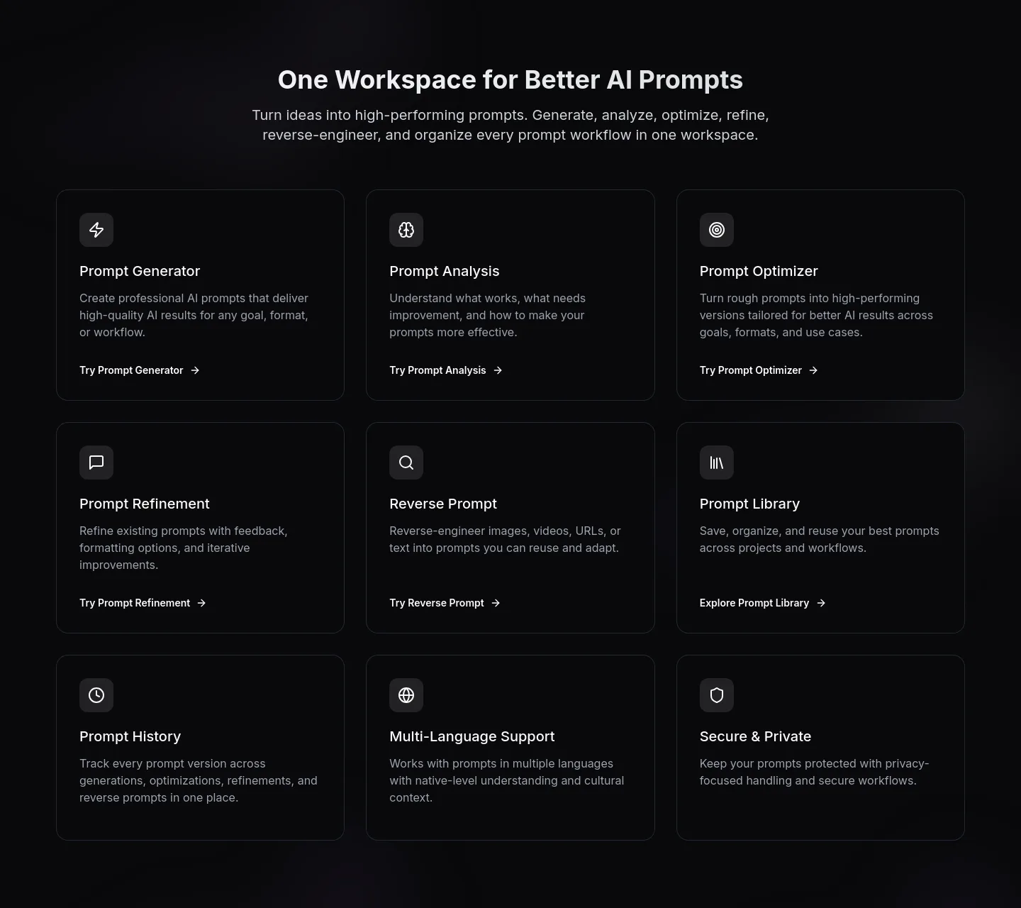 promptessor.com Features section