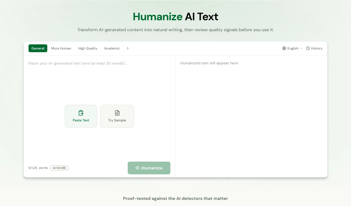 proofwrite.ai — a real Hero section