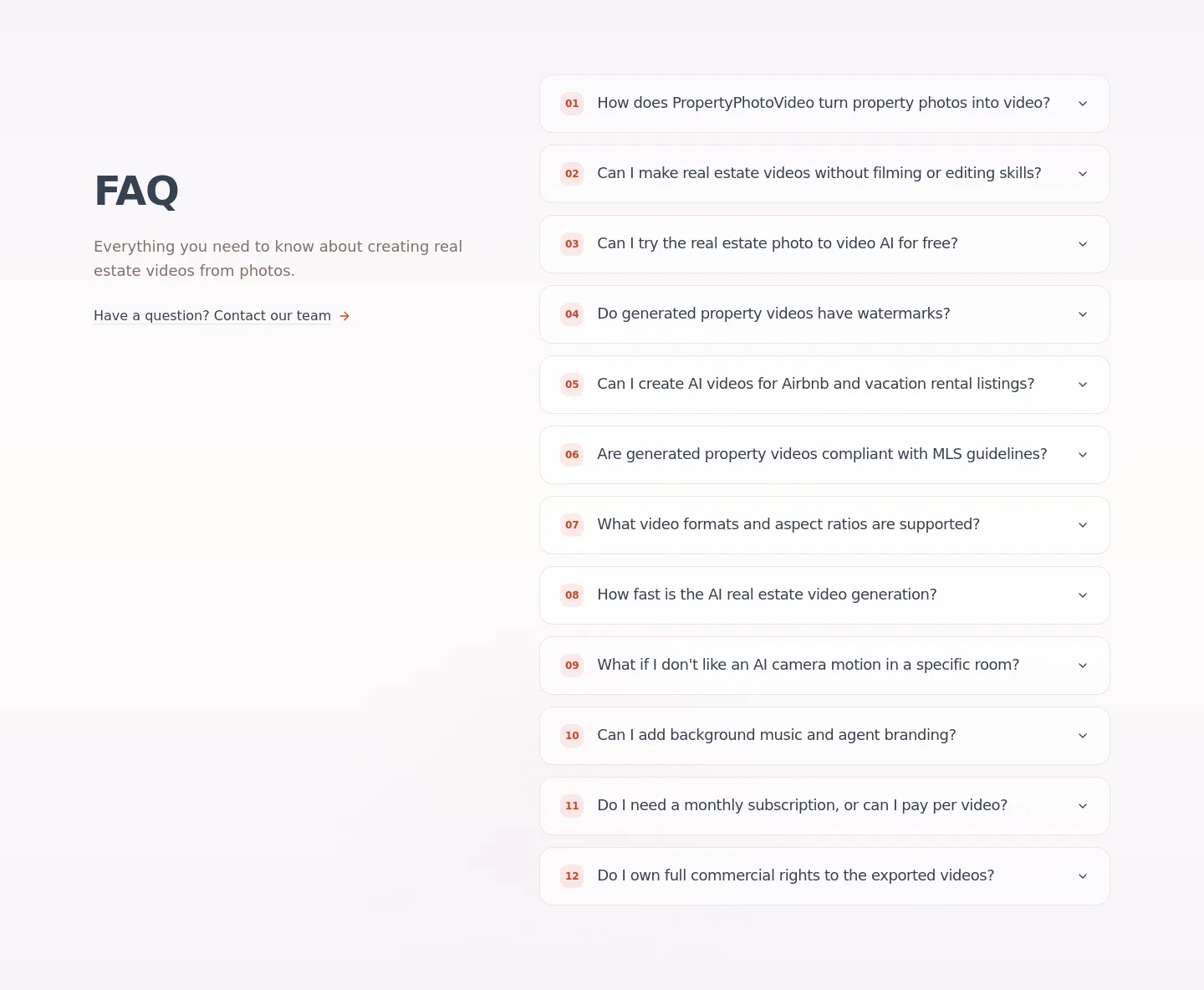 propertyphotovideo.com FAQ section